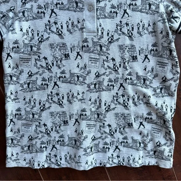 SOLD - FRED PERRY Dreamland Amusement Arcade Heather Grey Polo Sz US6 - Picture 4 of 9